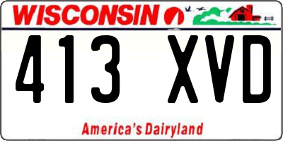 WI license plate 413XVD