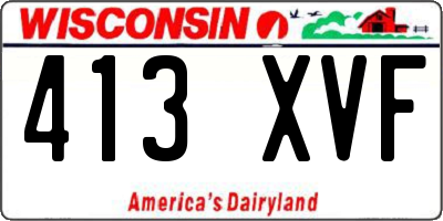 WI license plate 413XVF