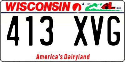 WI license plate 413XVG
