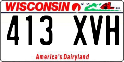 WI license plate 413XVH