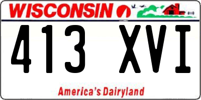 WI license plate 413XVI