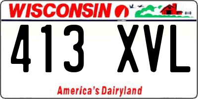 WI license plate 413XVL