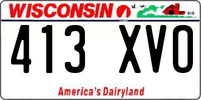 WI license plate 413XVO