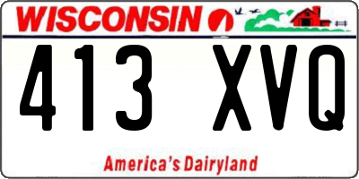 WI license plate 413XVQ