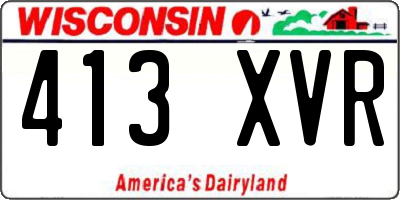 WI license plate 413XVR