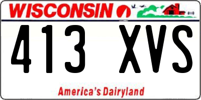 WI license plate 413XVS
