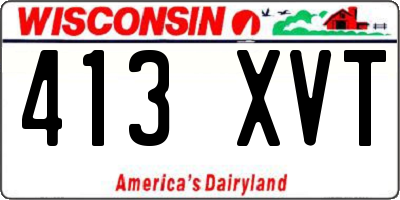 WI license plate 413XVT