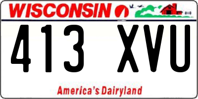 WI license plate 413XVU