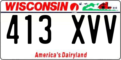 WI license plate 413XVV