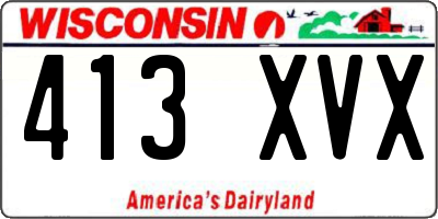 WI license plate 413XVX