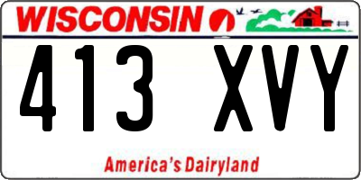 WI license plate 413XVY