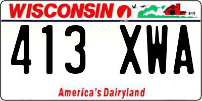 WI license plate 413XWA