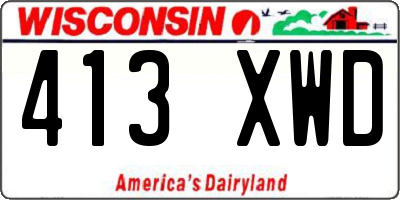 WI license plate 413XWD