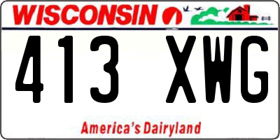 WI license plate 413XWG