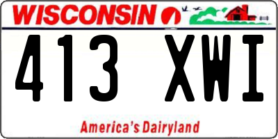 WI license plate 413XWI