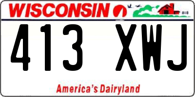 WI license plate 413XWJ