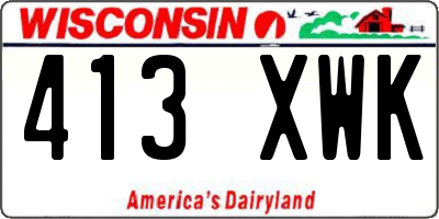 WI license plate 413XWK