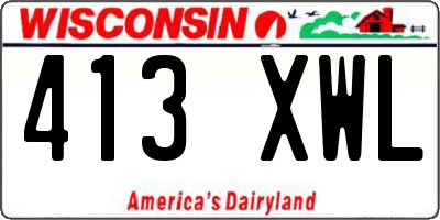 WI license plate 413XWL