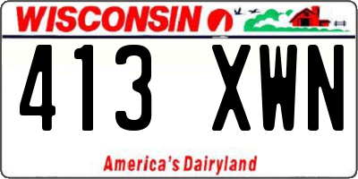 WI license plate 413XWN