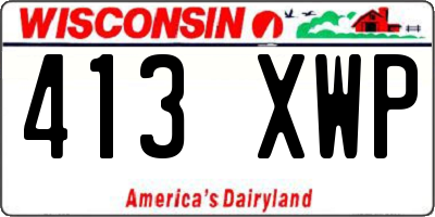 WI license plate 413XWP