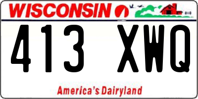 WI license plate 413XWQ