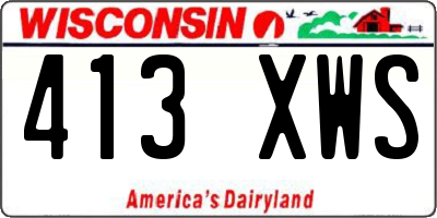 WI license plate 413XWS