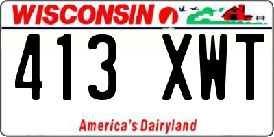 WI license plate 413XWT