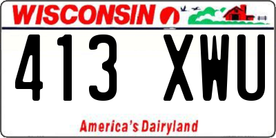 WI license plate 413XWU