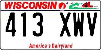 WI license plate 413XWV