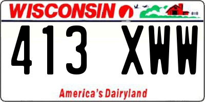 WI license plate 413XWW