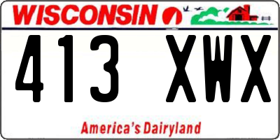 WI license plate 413XWX