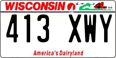 WI license plate 413XWY