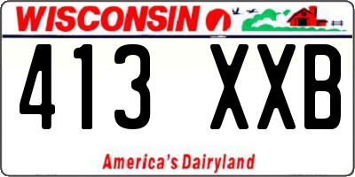 WI license plate 413XXB