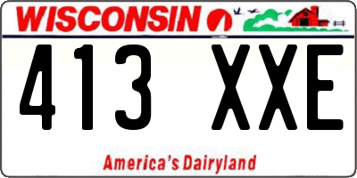 WI license plate 413XXE