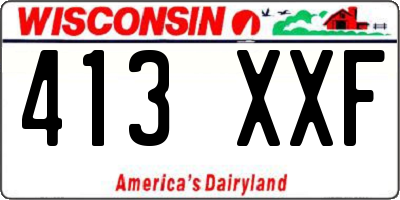 WI license plate 413XXF