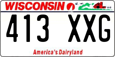 WI license plate 413XXG