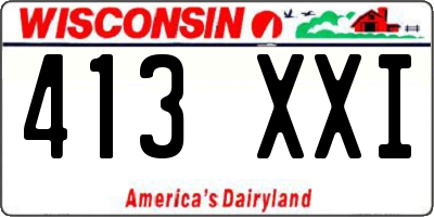 WI license plate 413XXI