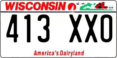 WI license plate 413XXO