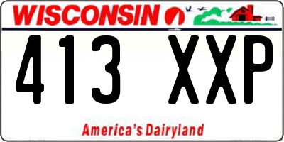 WI license plate 413XXP