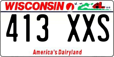 WI license plate 413XXS