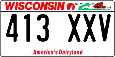 WI license plate 413XXV