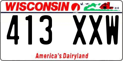 WI license plate 413XXW