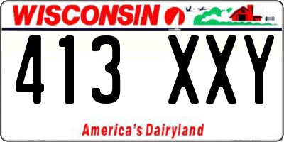 WI license plate 413XXY