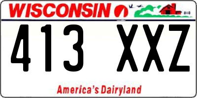 WI license plate 413XXZ