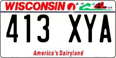 WI license plate 413XYA