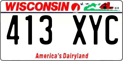 WI license plate 413XYC