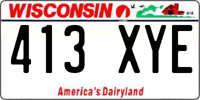WI license plate 413XYE