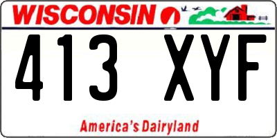 WI license plate 413XYF