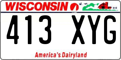 WI license plate 413XYG