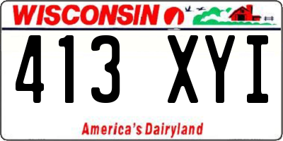 WI license plate 413XYI